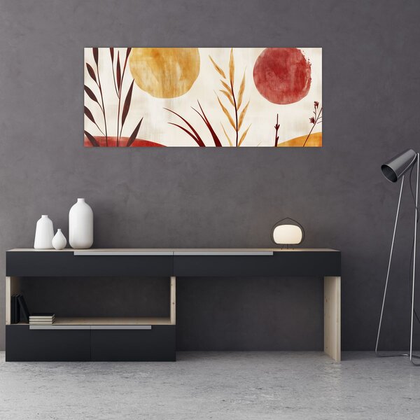 Slika - Biljke i krugovi (120x50 cm)