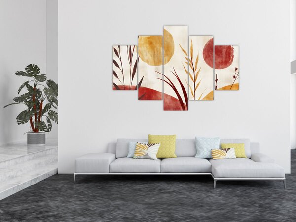 Slika - Biljke i krugovi (150x105 cm)