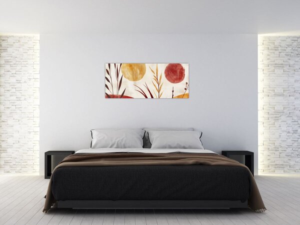 Slika - Biljke i krugovi (120x50 cm)