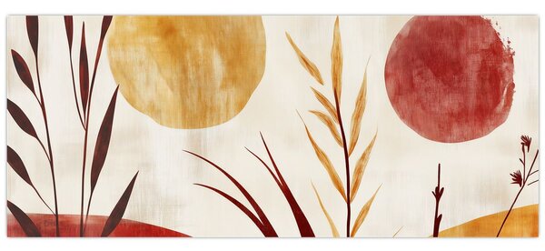 Slika - Biljke i krugovi (120x50 cm)