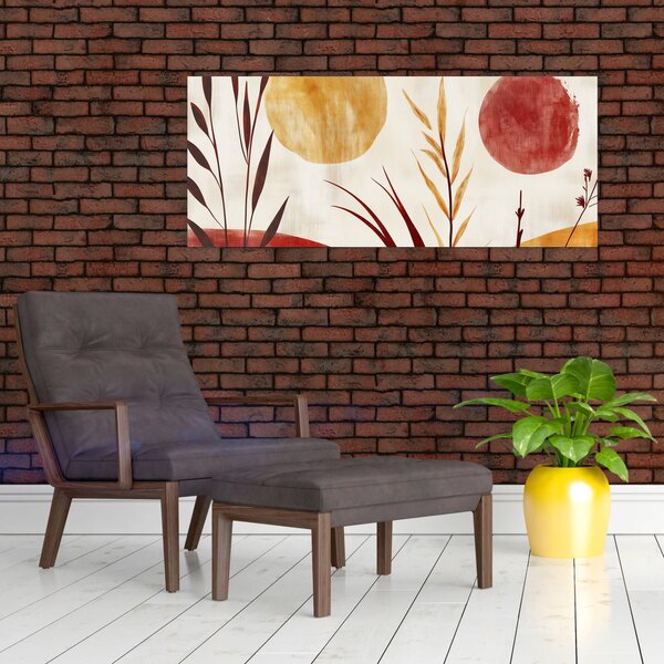 Slika - Biljke i krugovi (120x50 cm)