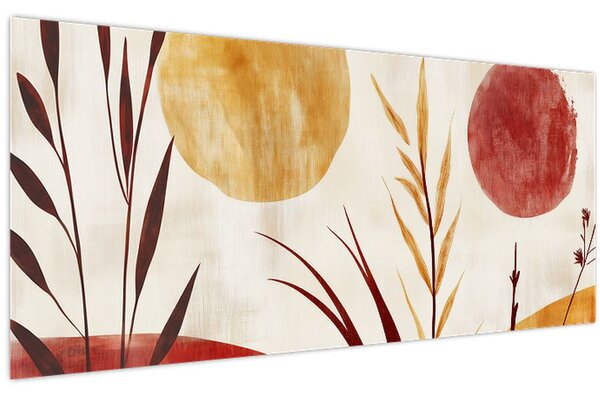 Slika - Biljke i krugovi (120x50 cm)