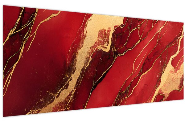 Slika - Crveno-zlatni mramor (120x50 cm)
