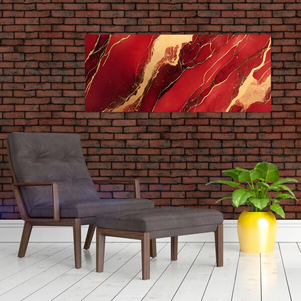 Slika - Crveno-zlatni mramor (120x50 cm)