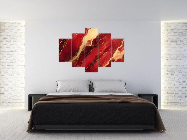 Slika - Crveno-zlatni mramor (150x105 cm)