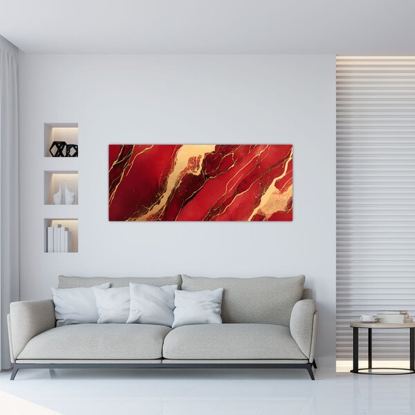 Slika - Crveno-zlatni mramor (120x50 cm)