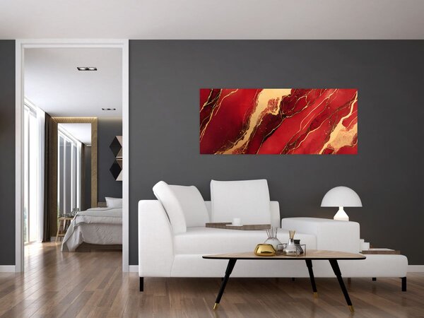Slika - Crveno-zlatni mramor (120x50 cm)