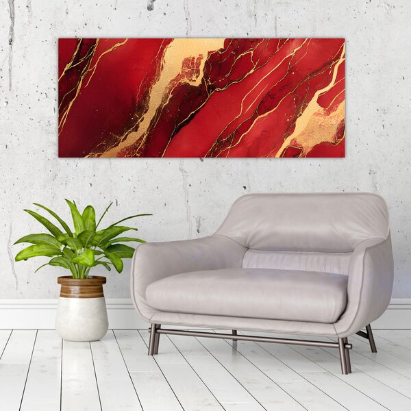 Slika - Crveno-zlatni mramor (120x50 cm)