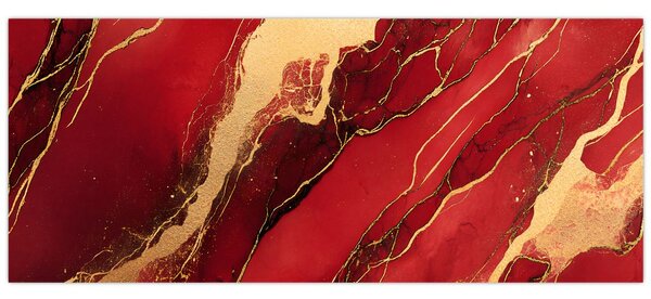Slika - Crveno-zlatni mramor (120x50 cm)