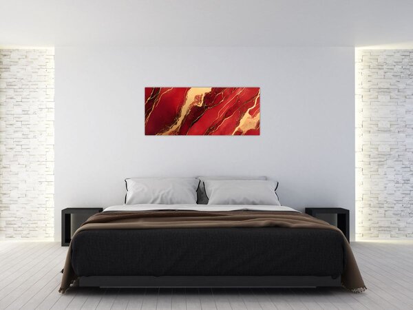 Slika - Crveno-zlatni mramor (120x50 cm)