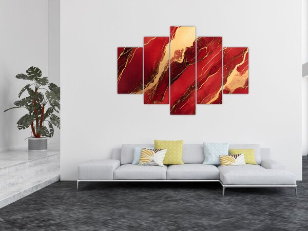 Slika - Crveno-zlatni mramor (150x105 cm)
