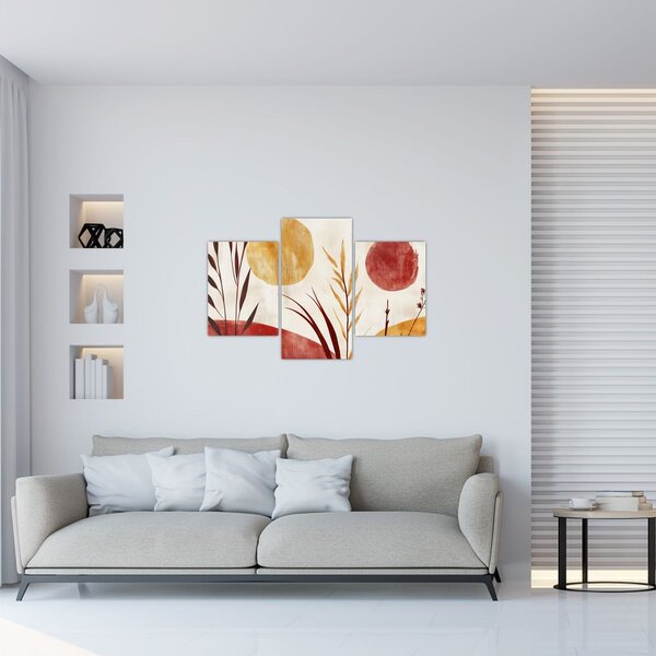Slika - Biljke i krugovi (90x60 cm)