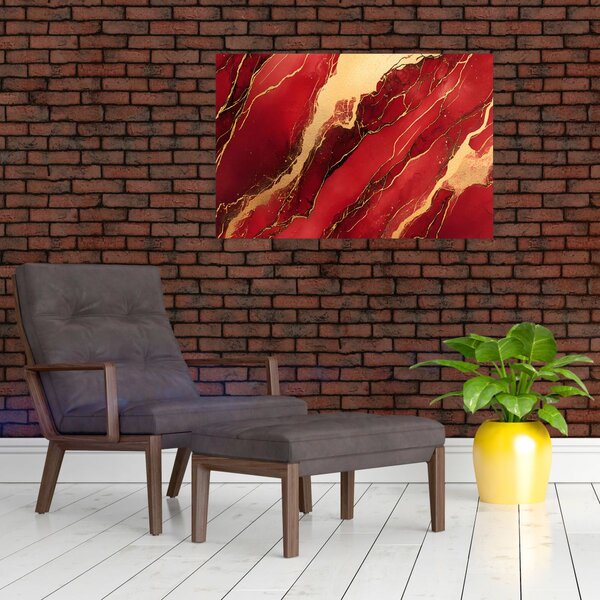 Slika - Crveno-zlatni mramor (90x60 cm)