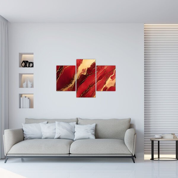 Slika - Crveno-zlatni mramor (90x60 cm)