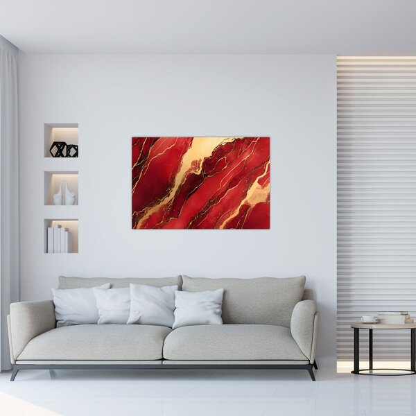 Slika - Crveno-zlatni mramor (90x60 cm)