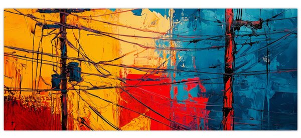 Slika - Apstraktne električne linije (120x50 cm)