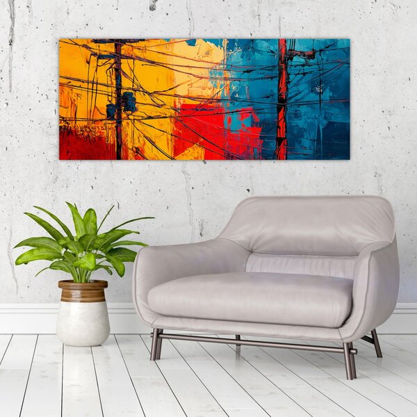 Slika - Apstraktne električne linije (120x50 cm)