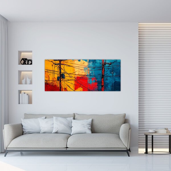 Slika - Apstraktne električne linije (120x50 cm)