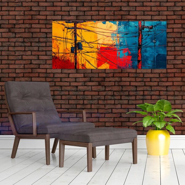 Slika - Apstraktne električne linije (120x50 cm)