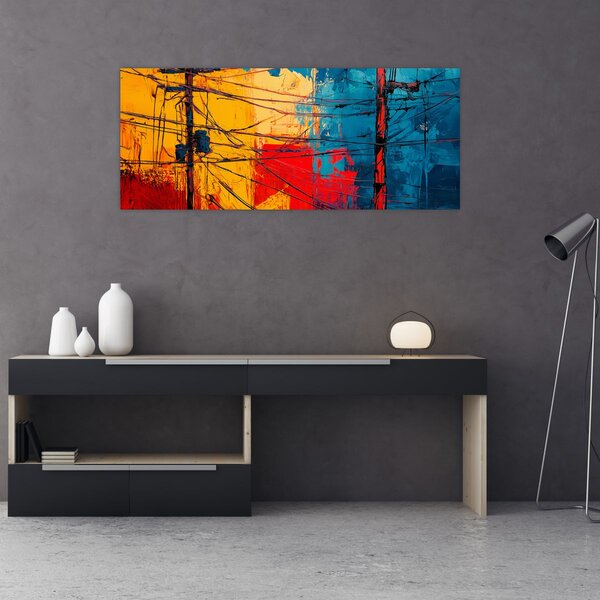 Slika - Apstraktne električne linije (120x50 cm)