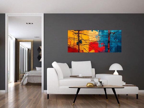 Slika - Apstraktne električne linije (120x50 cm)