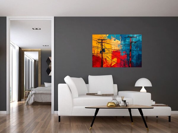 Slika - Apstraktne električne linije (90x60 cm)