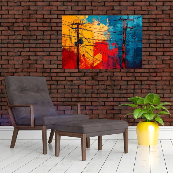Slika - Apstraktne električne linije (90x60 cm)