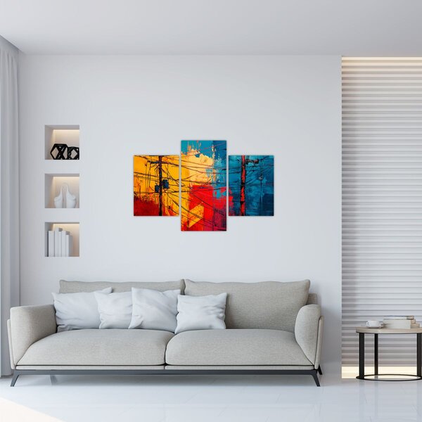 Slika - Apstraktne električne linije (90x60 cm)