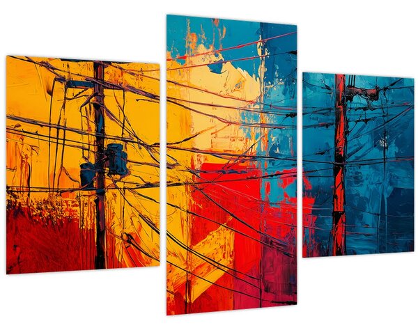 Slika - Apstraktne električne linije (90x60 cm)