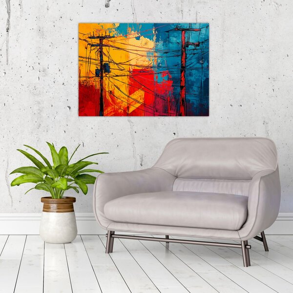 Slika - Apstraktne električne linije (70x50 cm)