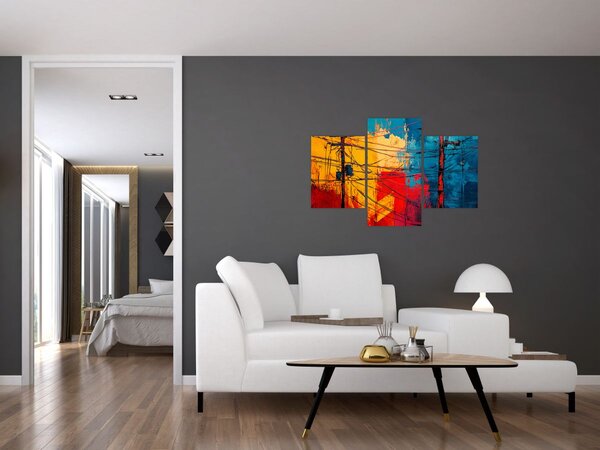 Slika - Apstraktne električne linije (90x60 cm)