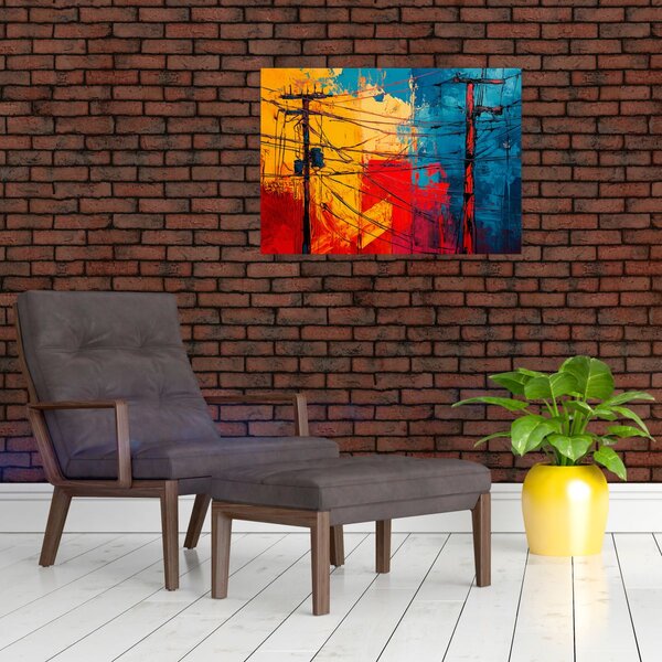 Slika - Apstraktne električne linije (70x50 cm)