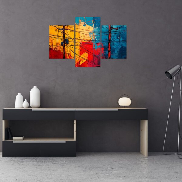 Slika - Apstraktne električne linije (90x60 cm)