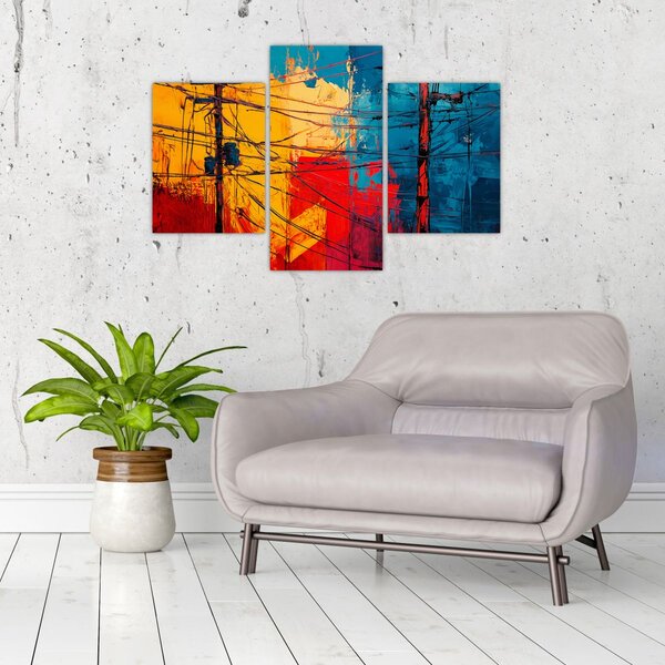 Slika - Apstraktne električne linije (90x60 cm)