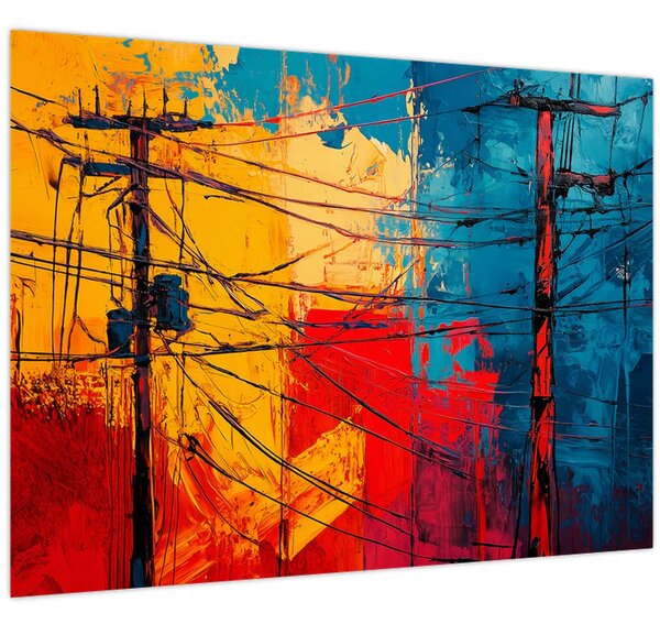 Slika - Apstraktne električne linije (70x50 cm)