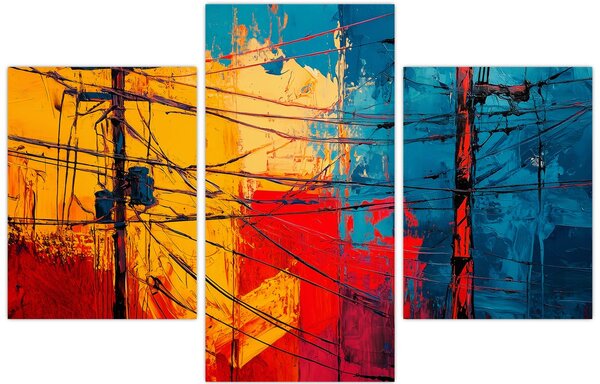 Slika - Apstraktne električne linije (90x60 cm)