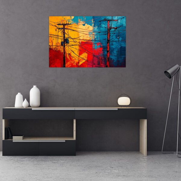 Slika - Apstraktne električne linije (90x60 cm)