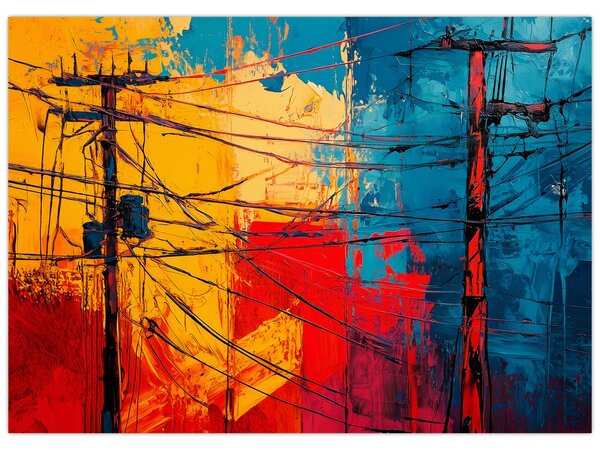 Slika - Apstraktne električne linije (70x50 cm)