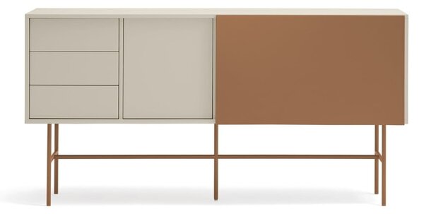Ciglasta/bež niska komoda s kliznim vratima 180x91 cm Nube – Teulat