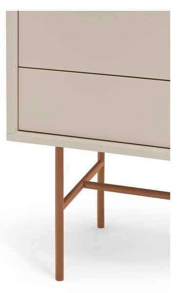 Ciglasta/bež niska komoda s kliznim vratima 140x91 cm Nube – Teulat