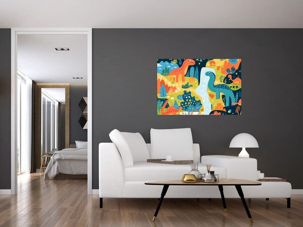 Slika - Veseli dinosauri (90x60 cm)