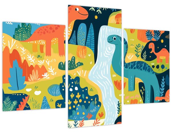 Slika - Veseli dinosauri (90x60 cm)