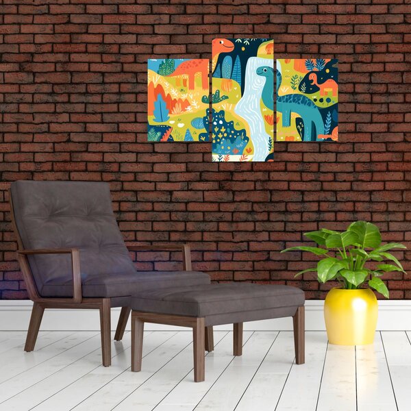 Slika - Veseli dinosauri (90x60 cm)