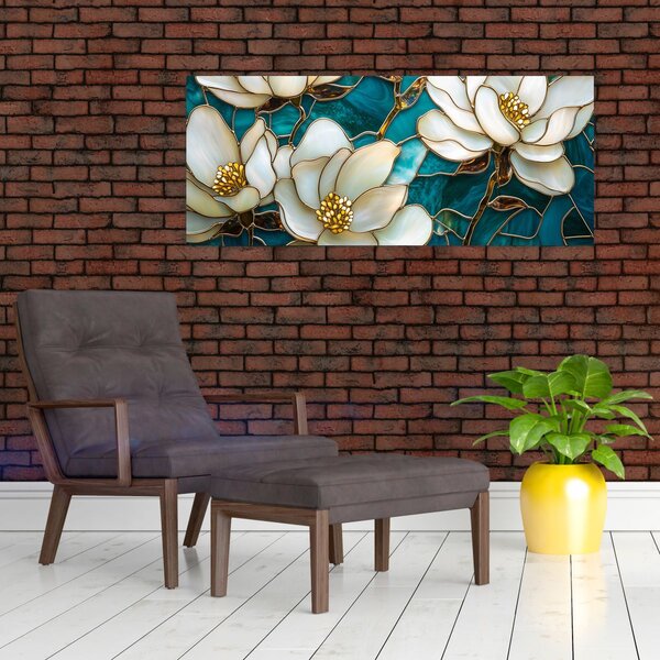 Slika - Vitraj s magnolijom (120x50 cm)