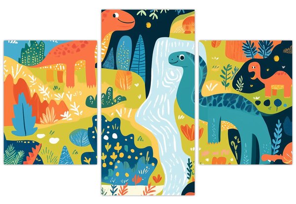 Slika - Veseli dinosauri (90x60 cm)