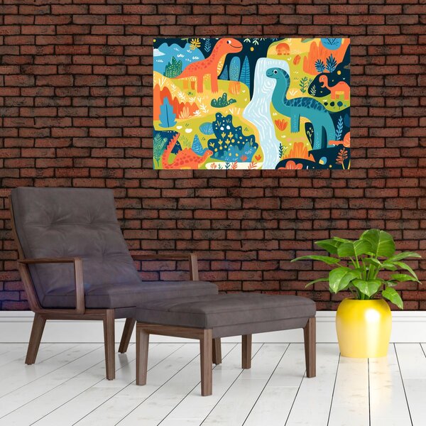 Slika - Veseli dinosauri (90x60 cm)
