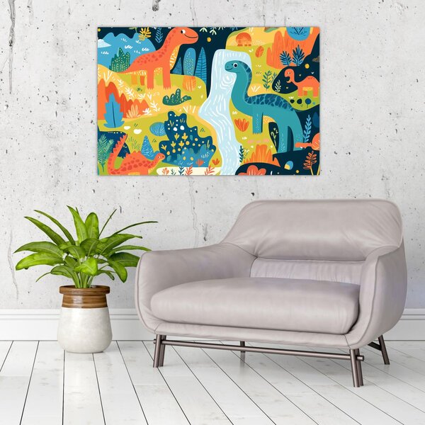 Slika - Veseli dinosauri (90x60 cm)
