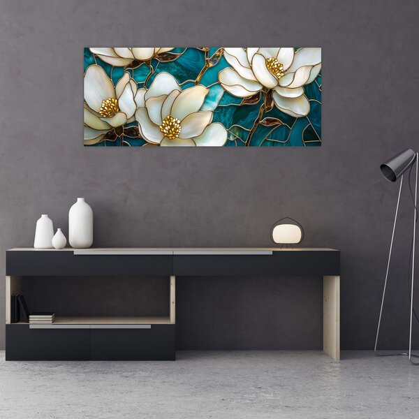 Slika - Vitraj s magnolijom (120x50 cm)