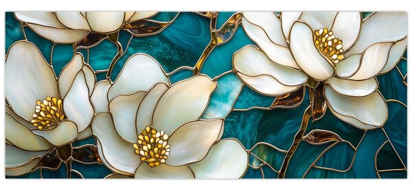 Slika - Vitraj s magnolijom (120x50 cm)