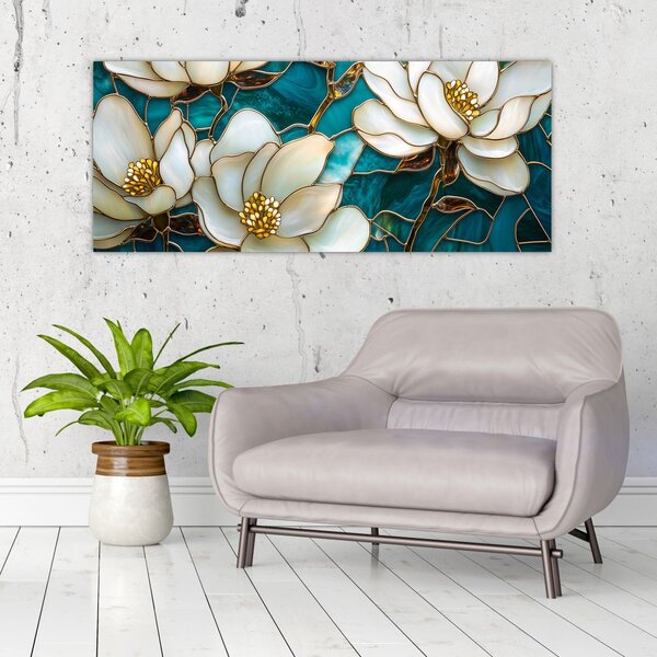 Slika - Vitraj s magnolijom (120x50 cm)